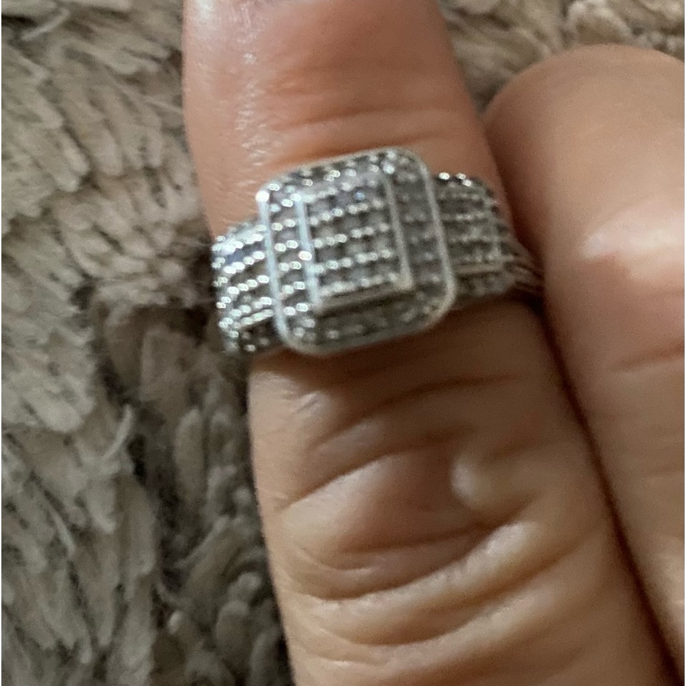 EUC 1/4 ct TW Diamond TESTED Sterling Silver Size 7 Ring